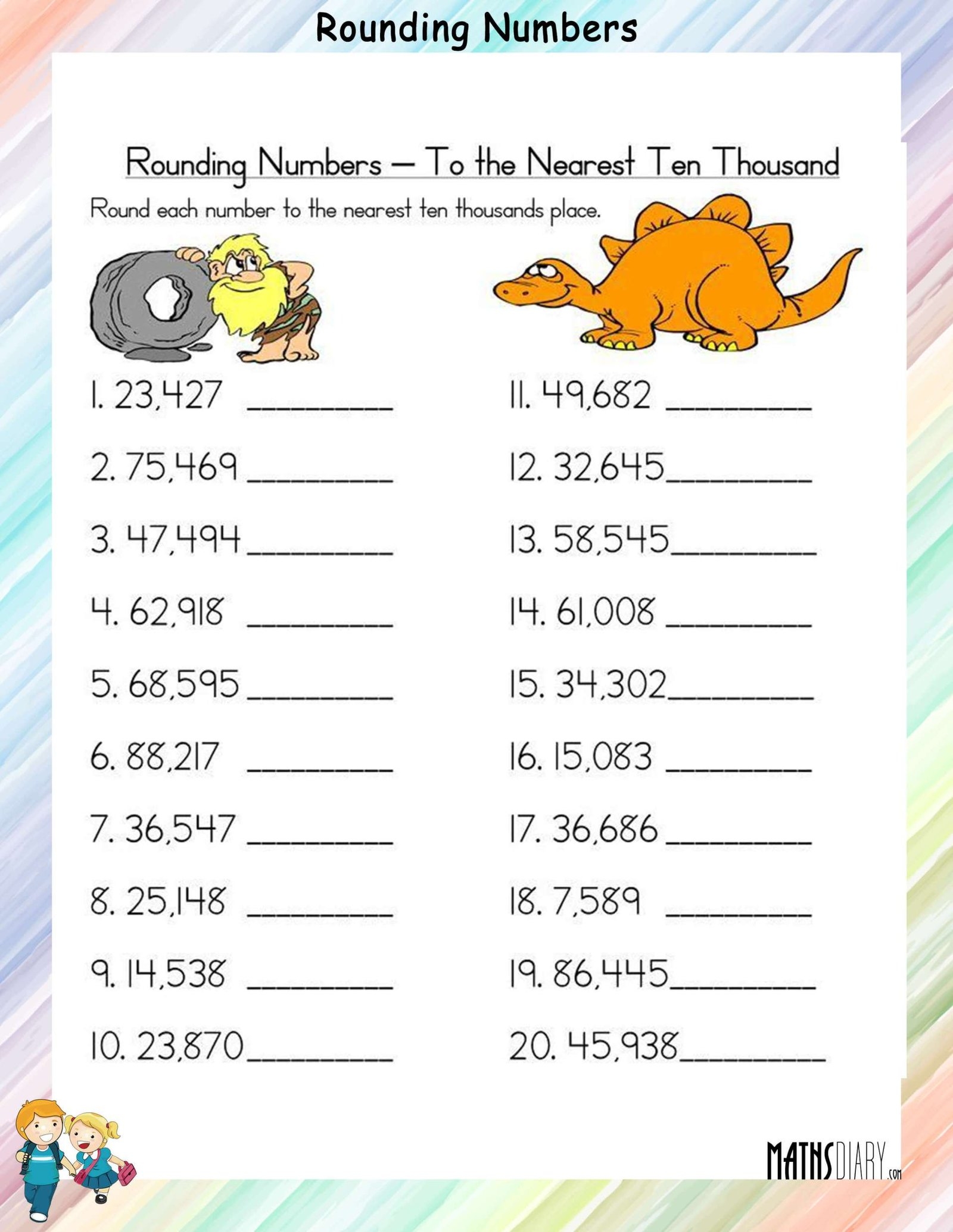 Printable Rounding Numbers Worksheets