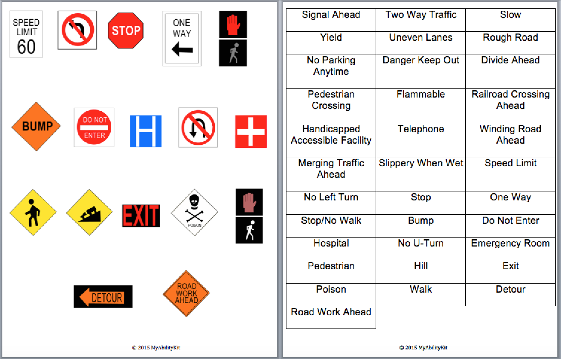 Free Printable Community Signs Worksheets Pdf