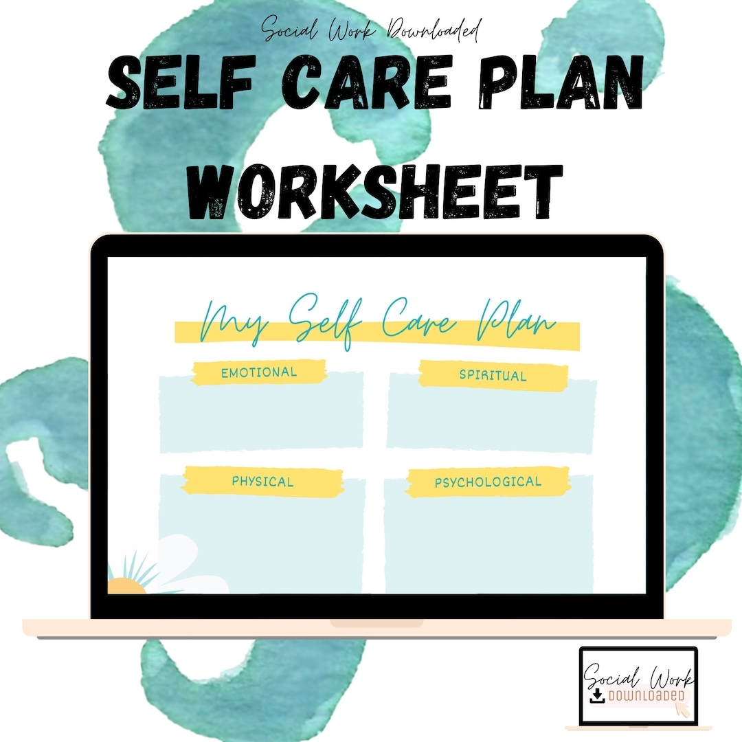 Self Care Planner Social Work Self Care Routine Self Care Worksheet Mindfulness Mental Health Wellness Self care And Self love Etsy