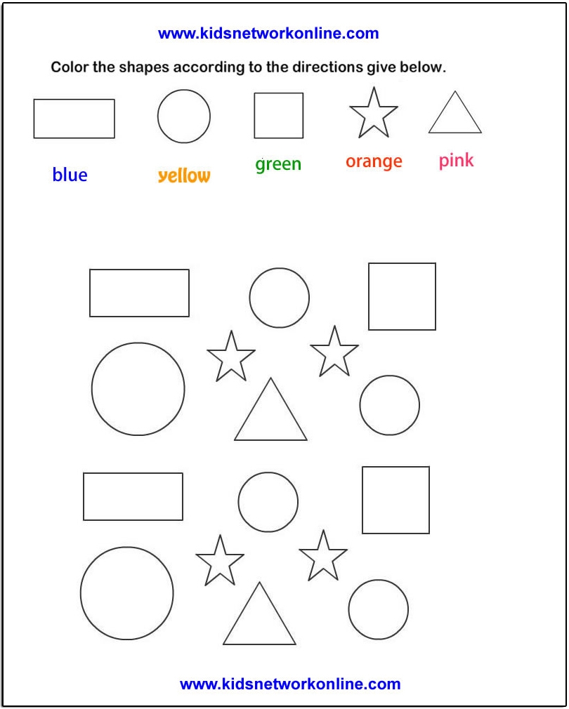 Free Printable Shapes And Colors Worksheets