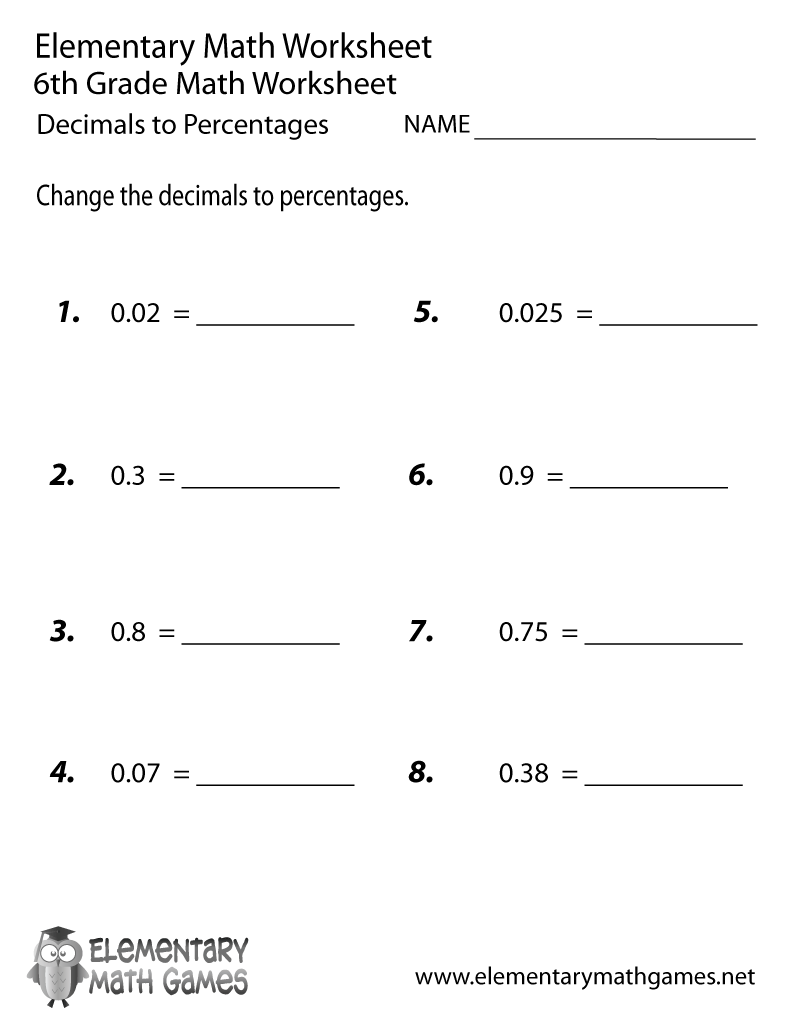 Free Printable 6th Grade Math Worksheets