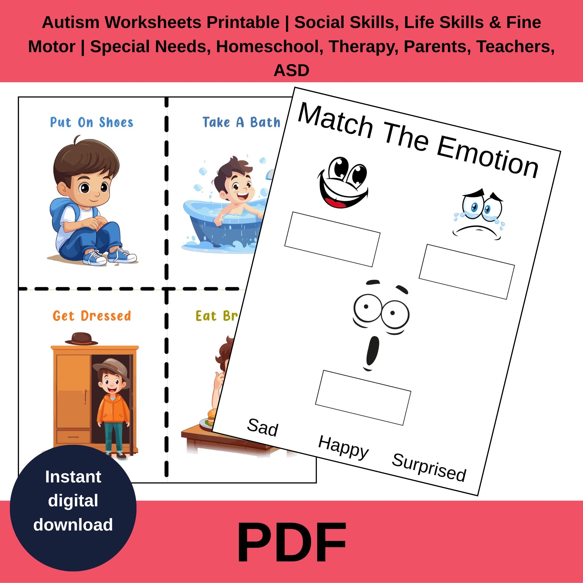 Special Needs Worksheets Etsy