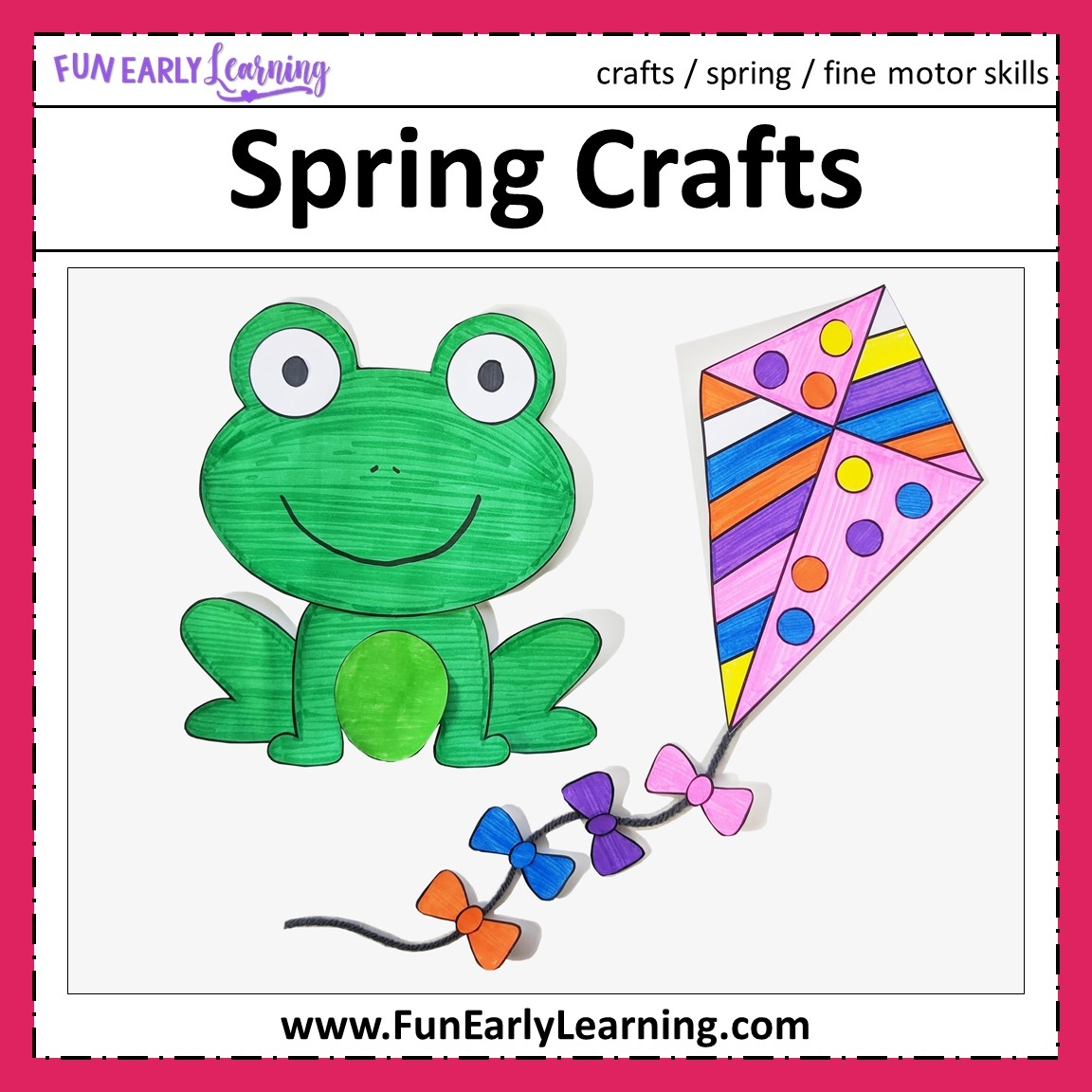 Spring Crafts Flower Frog Kite And Umbrella Fun Early Learning