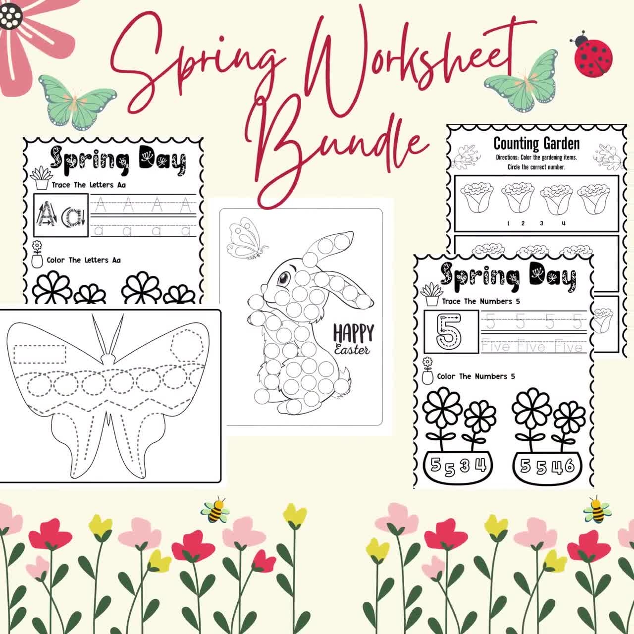 Spring Worksheet Bundle spring Activity Sheet spring Activities Printable Spring Activities worksheets Bundle kindergarten Worksheets presch Etsy