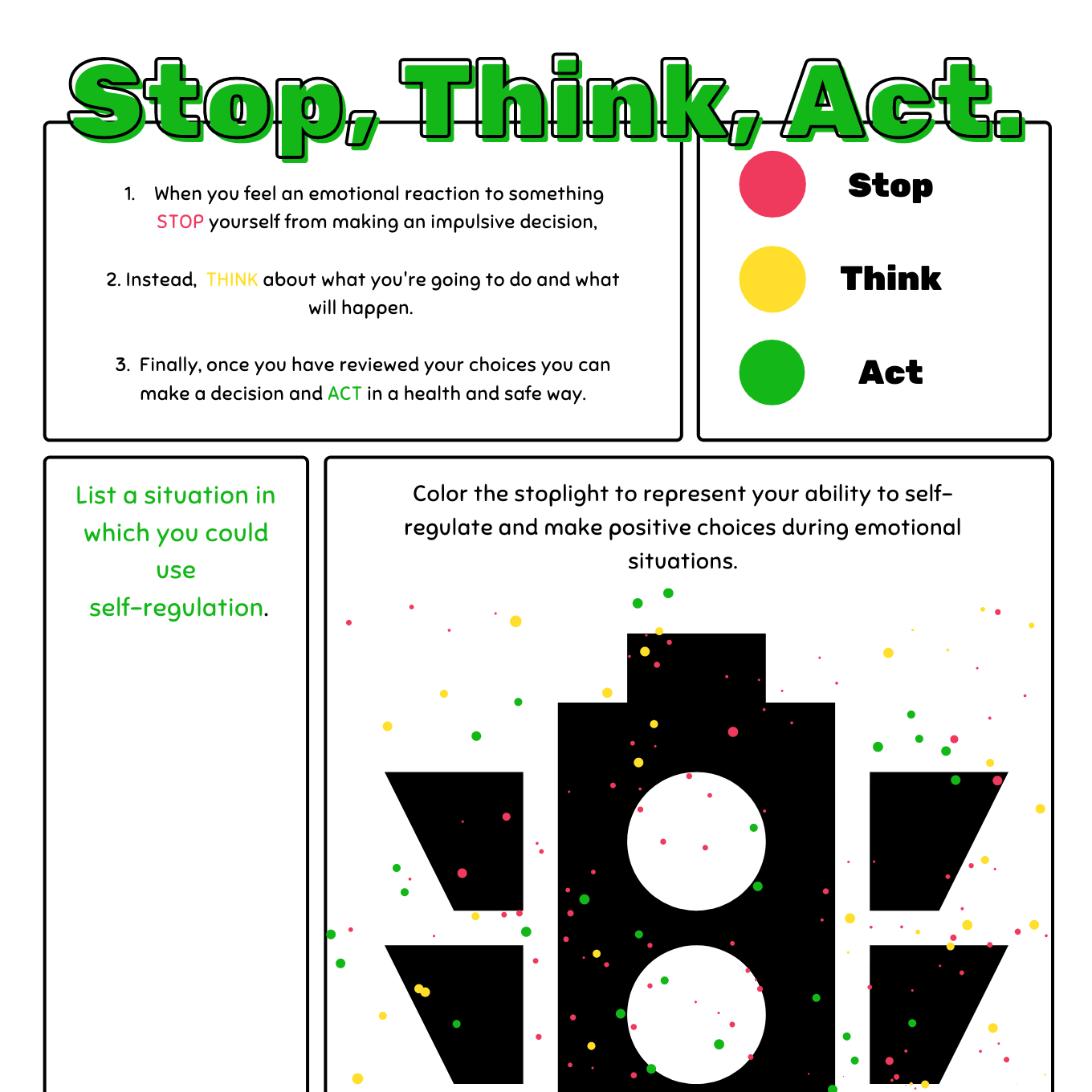 Stop Think Act Self Regulation Mindstead Worksheets Library