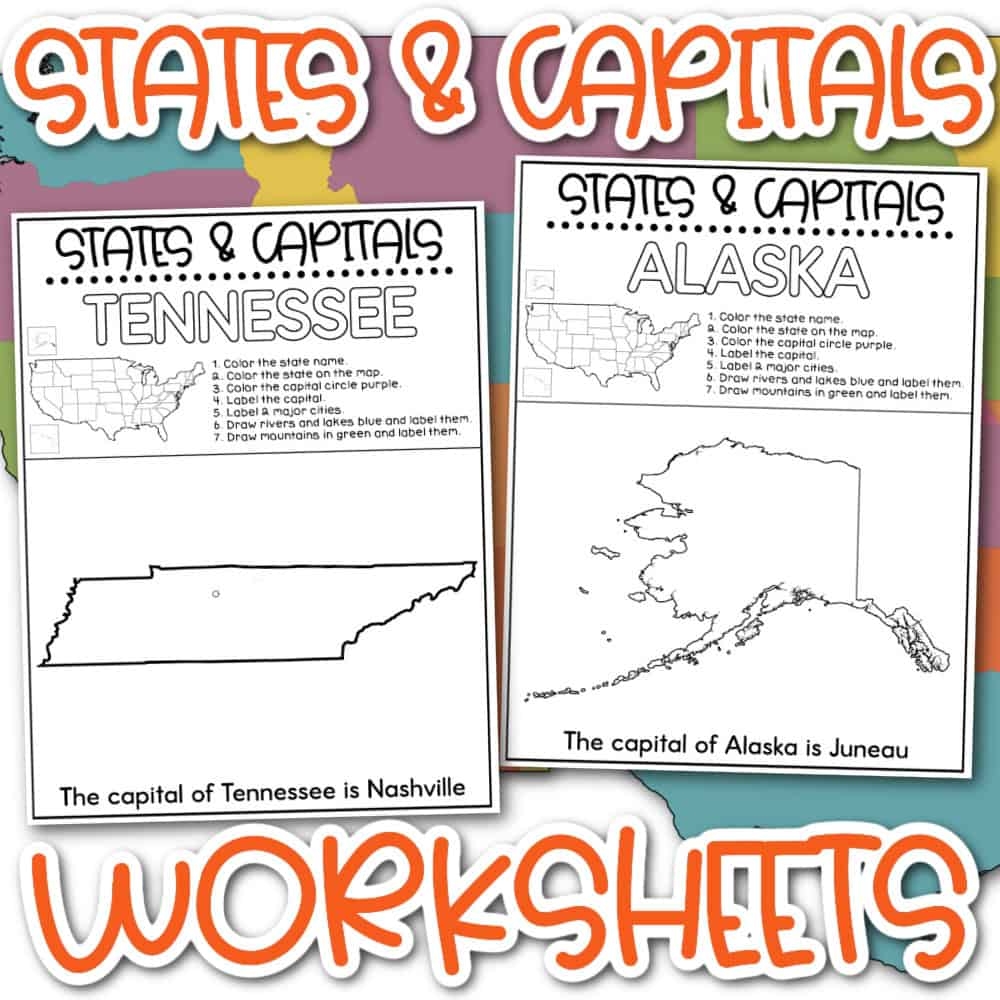 States And Capitals Free Printable Worksheets