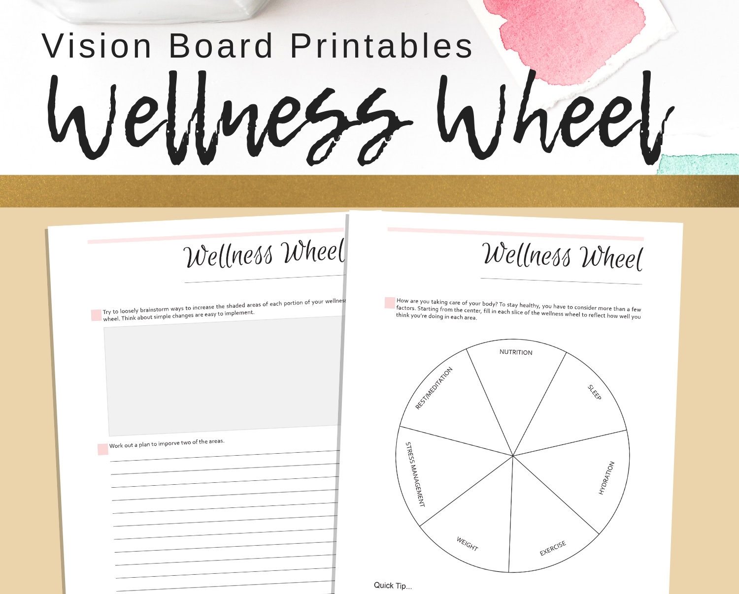 Printable Wellness Wheel Worksheet Pdf
