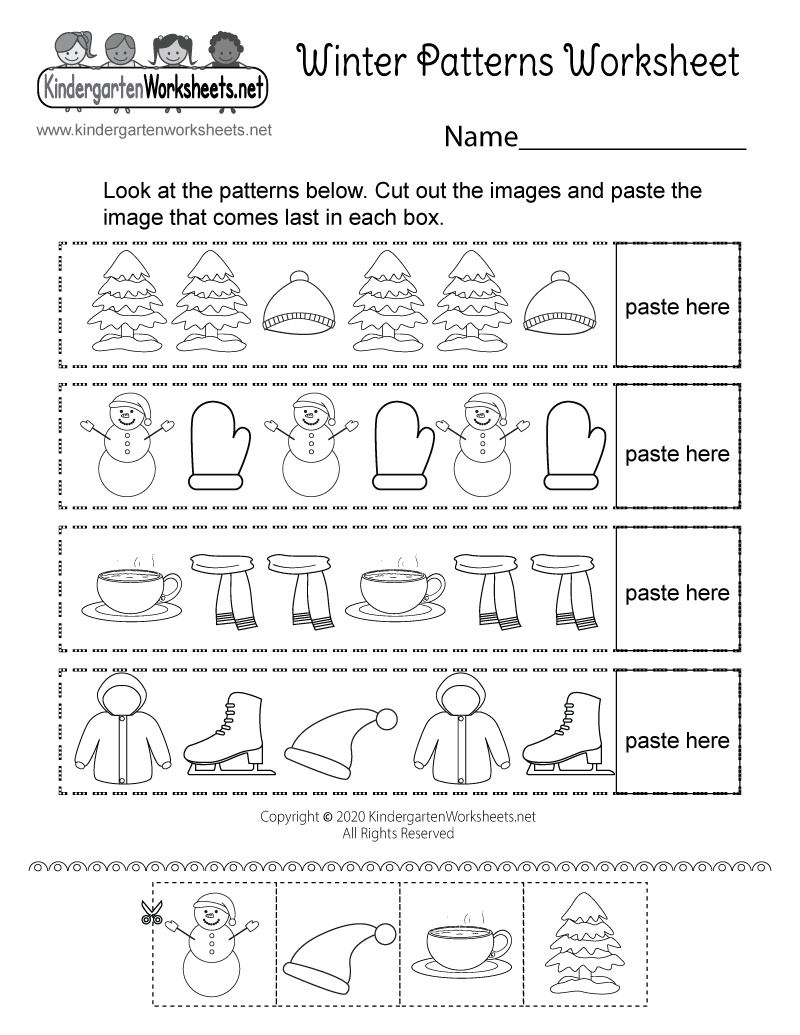 Winter Patterns Worksheet Free Printable Digital PDF