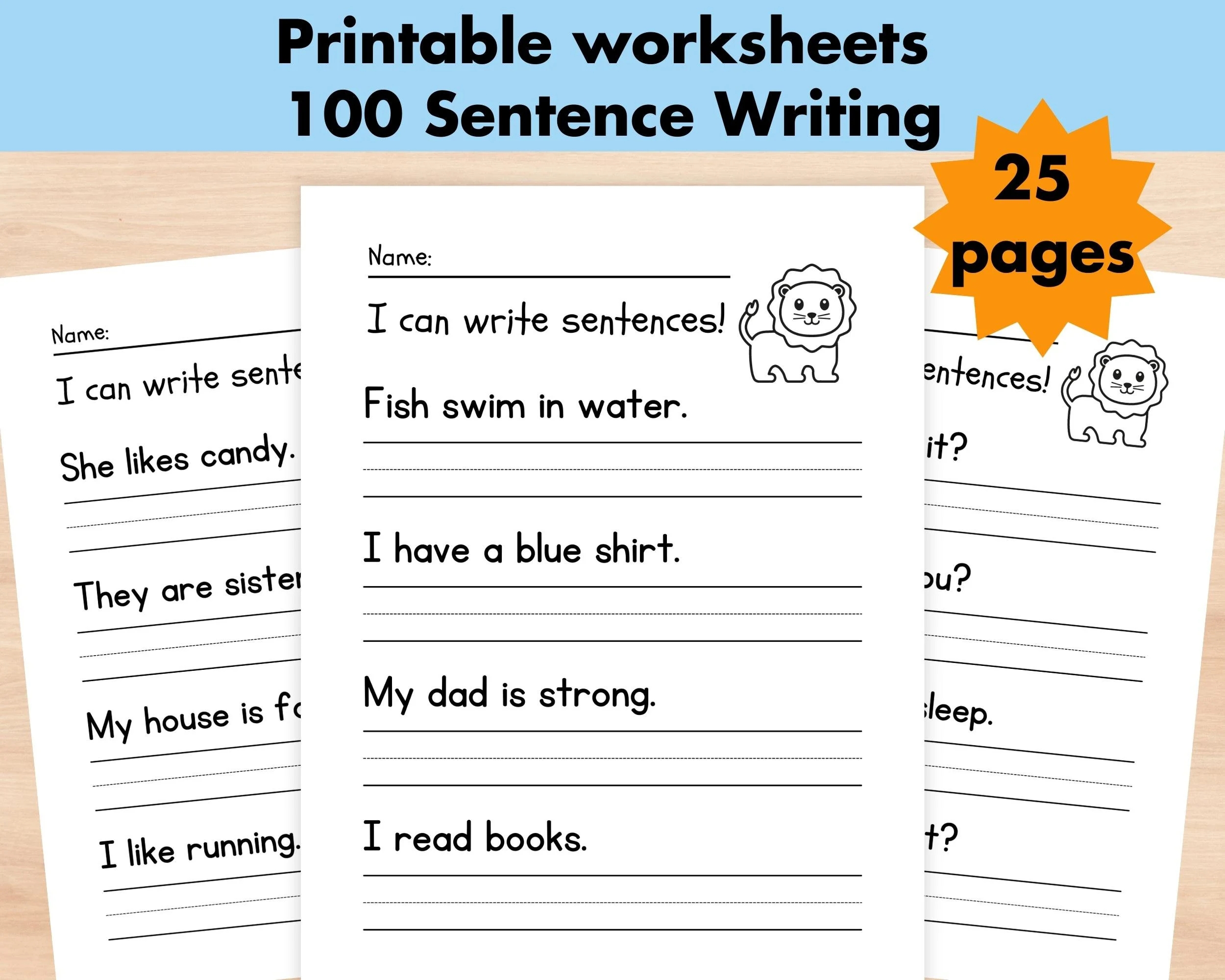 Free Printable Writing Sentences Worksheets