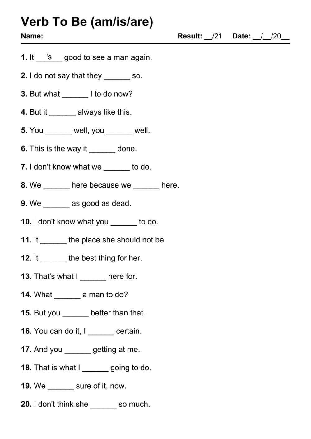 Free Printable Grammar Worksheets