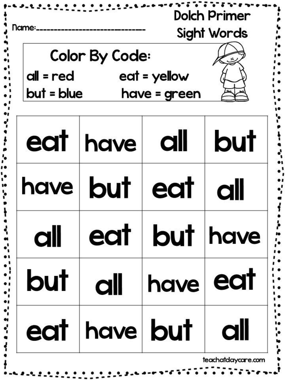 Printable Color Blue Worksheets For Preschool