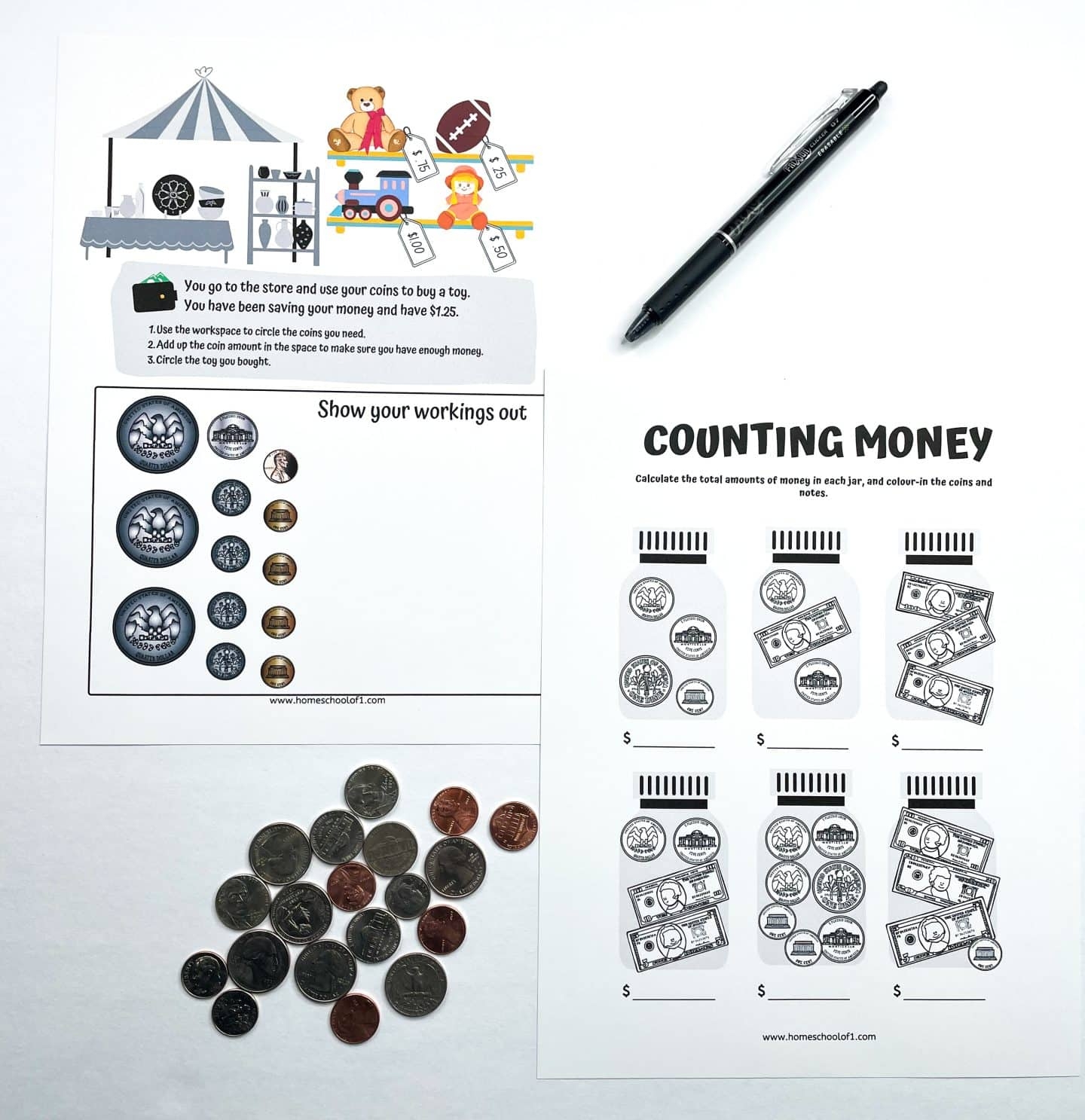 Free Printable Money Worksheets For Kindergarten