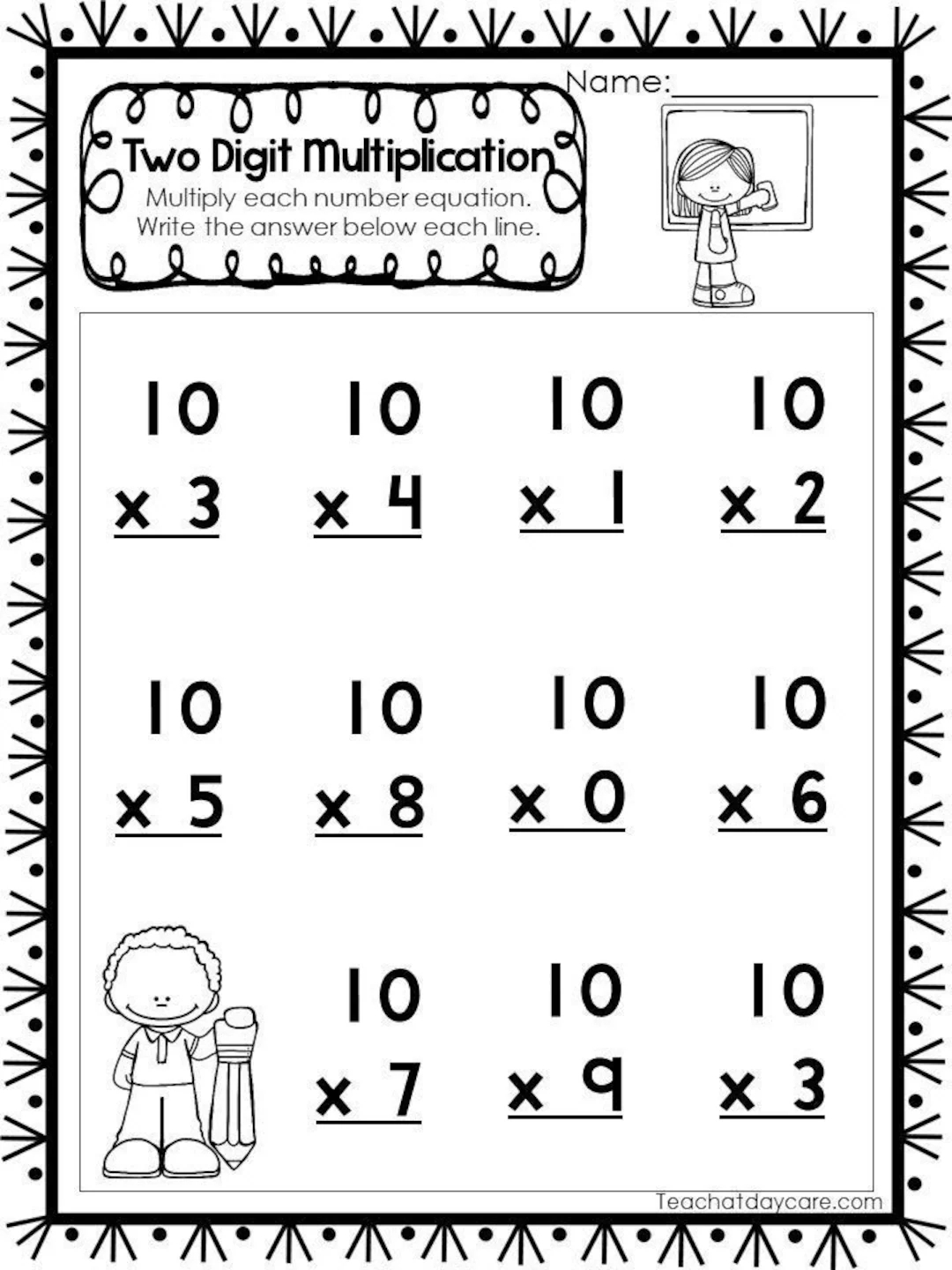 Multiplication Worksheets Grade 2 Free Printable