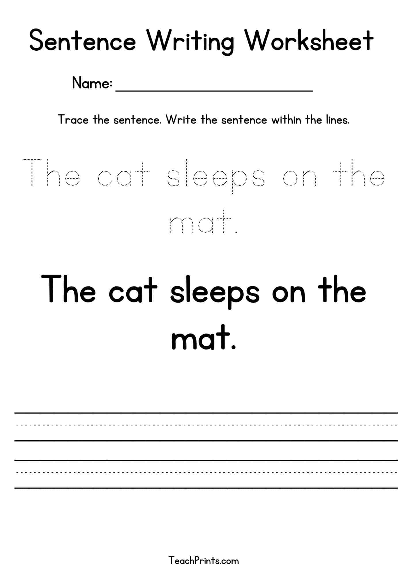 Free Printable Sentence Writing Worksheets
