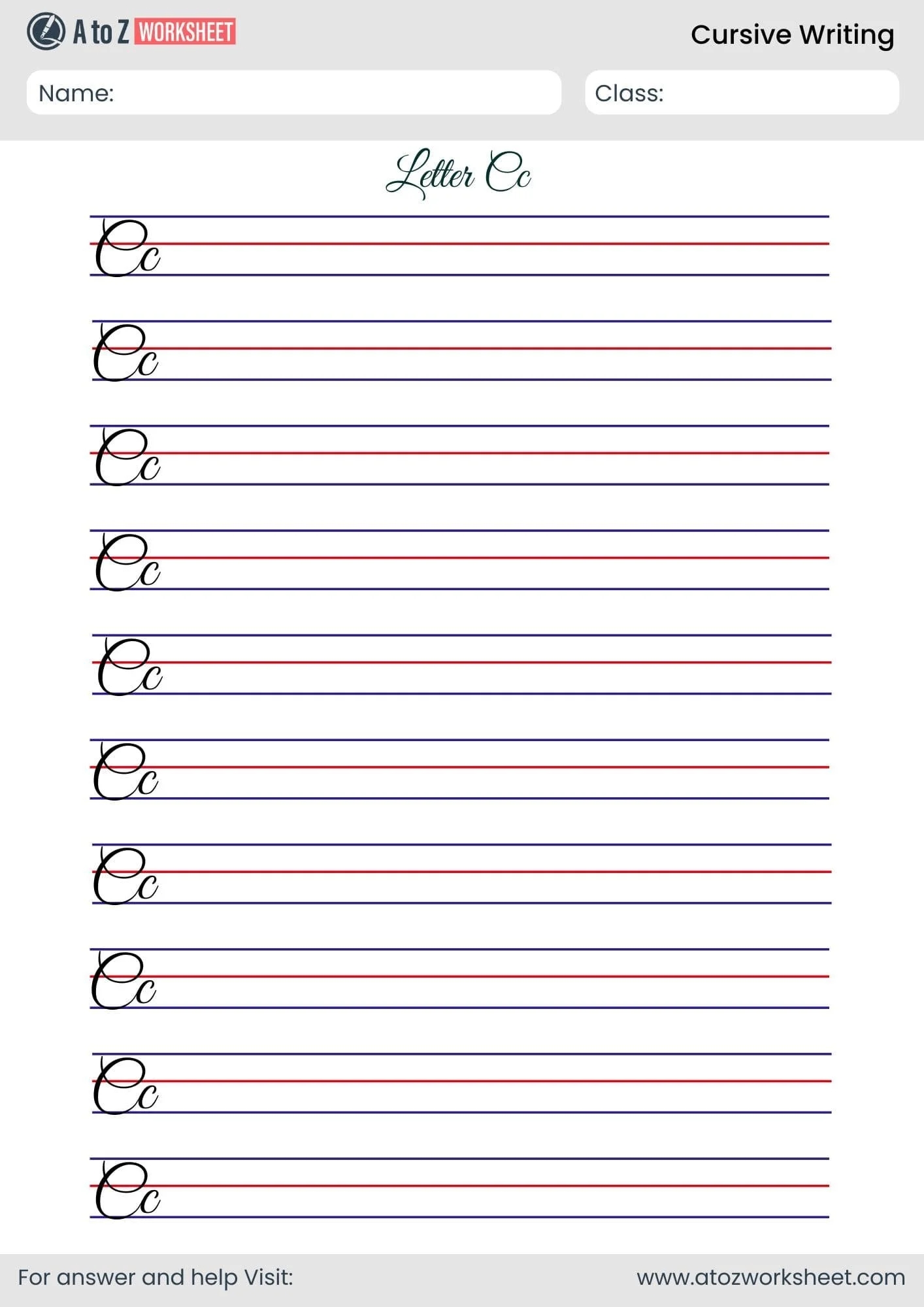 25 Free Cursive Writing Worksheets PDF A To Z Worksheet