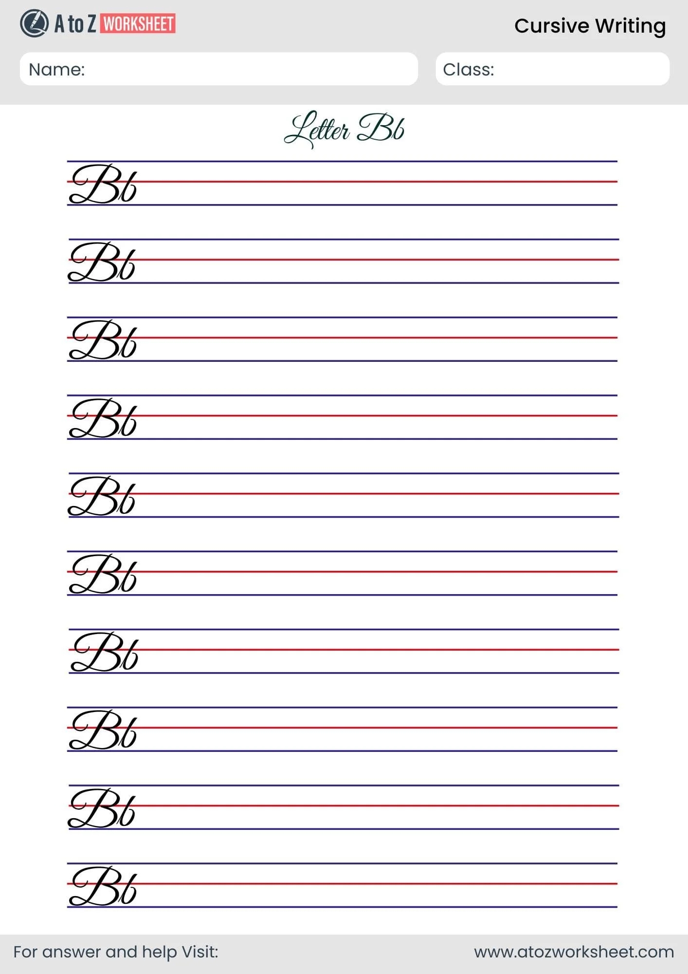Free Cursive Writing Worksheets Printable