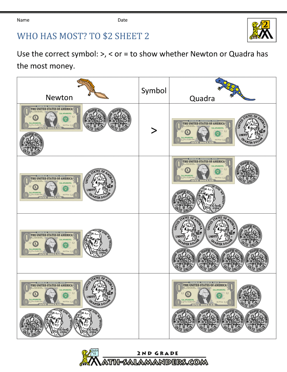 Money Printable Worksheets
