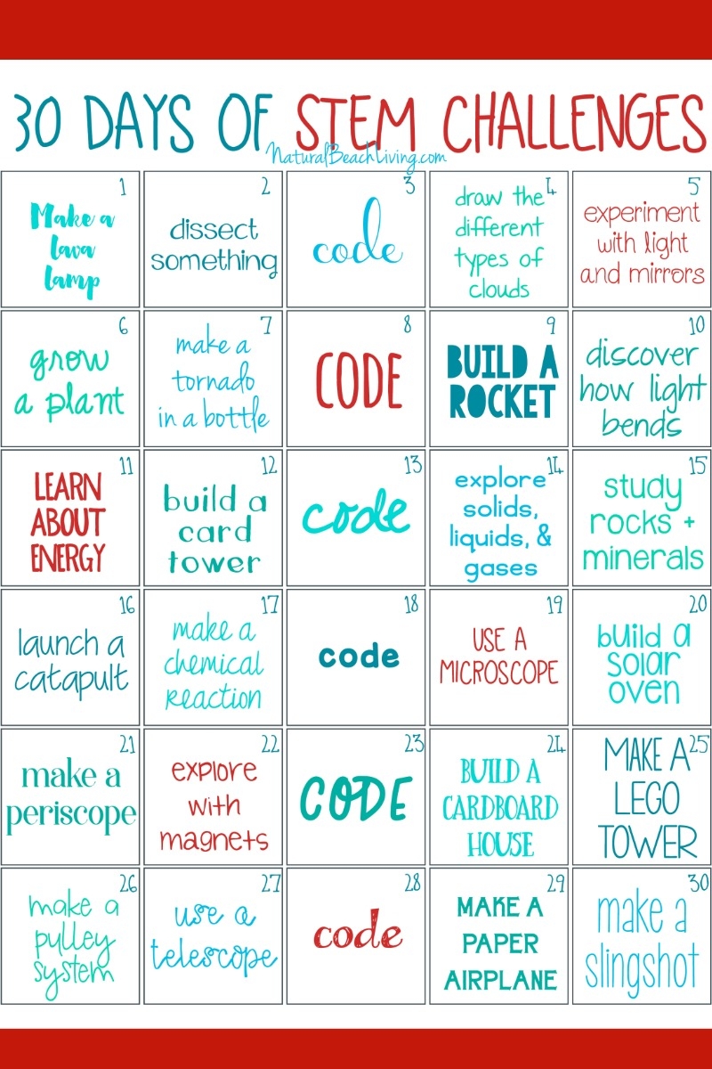 30 Days Of STEM Activities STEM Challenge Natural Beach Living 30 Days Of STEM Activities STEM Challenge Natural Beach Living