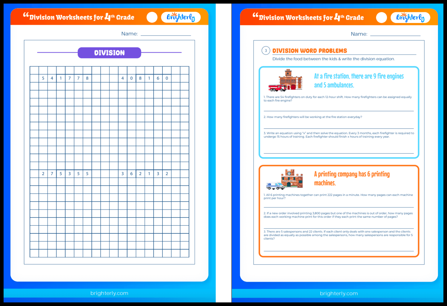 4th Grade Division Worksheets Free Printable 