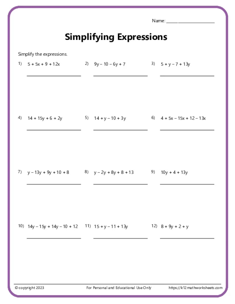 Printable Worksheets For Seventh Graders
