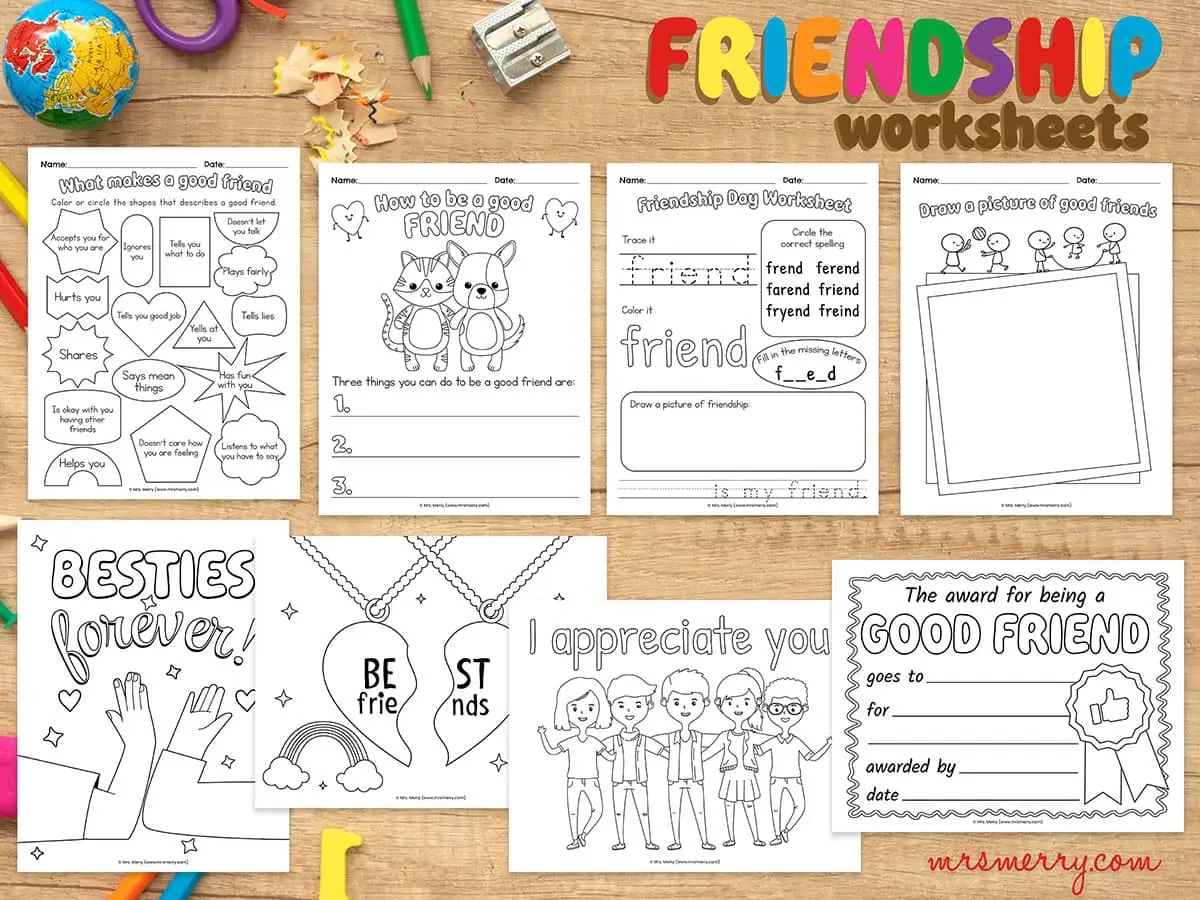 8 Friendship Worksheets U0026 Coloring Pages Mrs Merry
