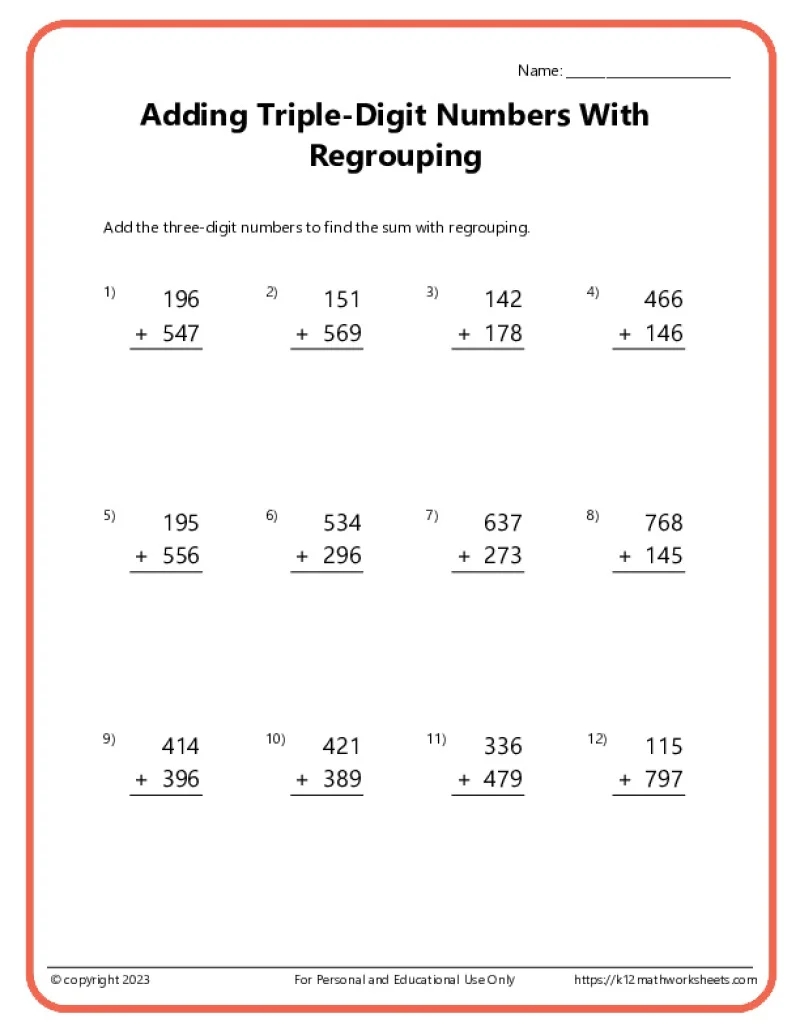 Addition Worksheets K12 Math Worksheets