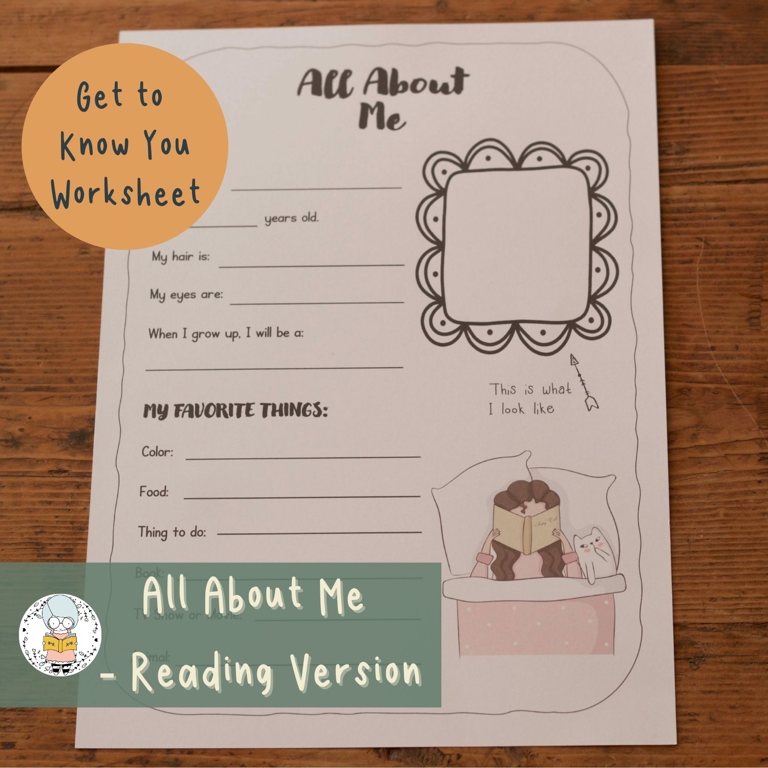 All About Me Or Getting To Know You Ice Breaker Activity With Reading Bookworm Made By Teachers