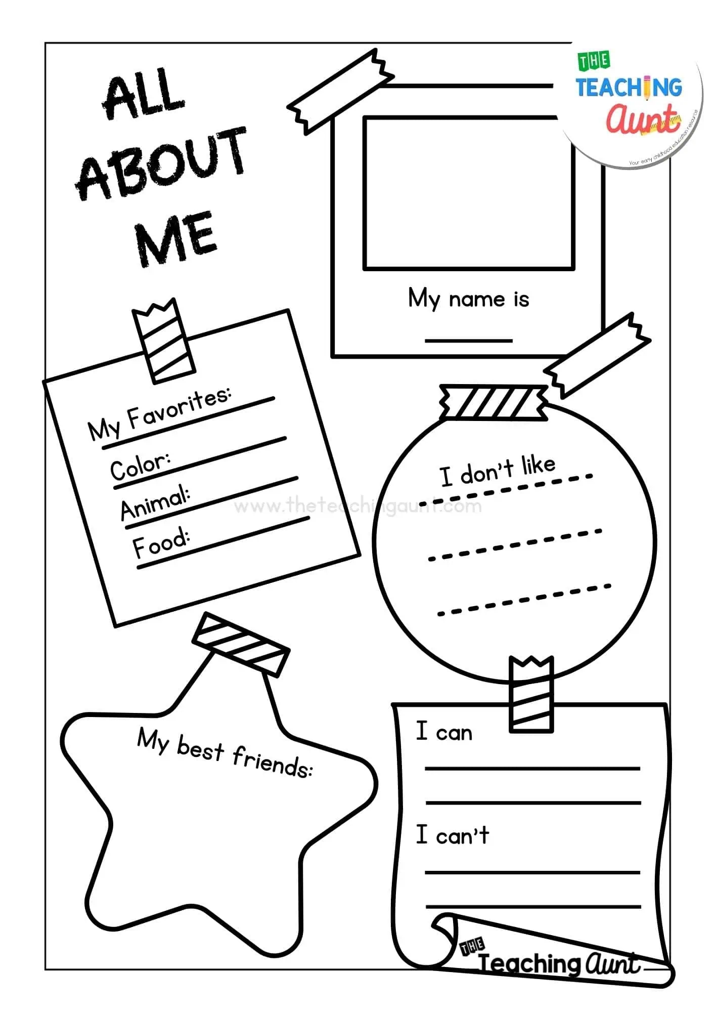 Free All About Me Printable Worksheets