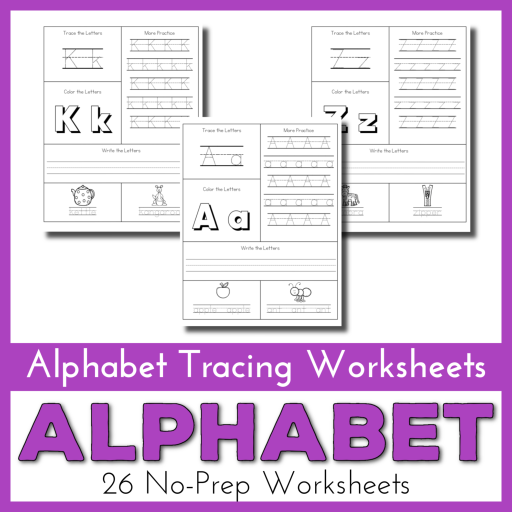 Alphabet Tracing Worksheets Homeschool Preschool Shop