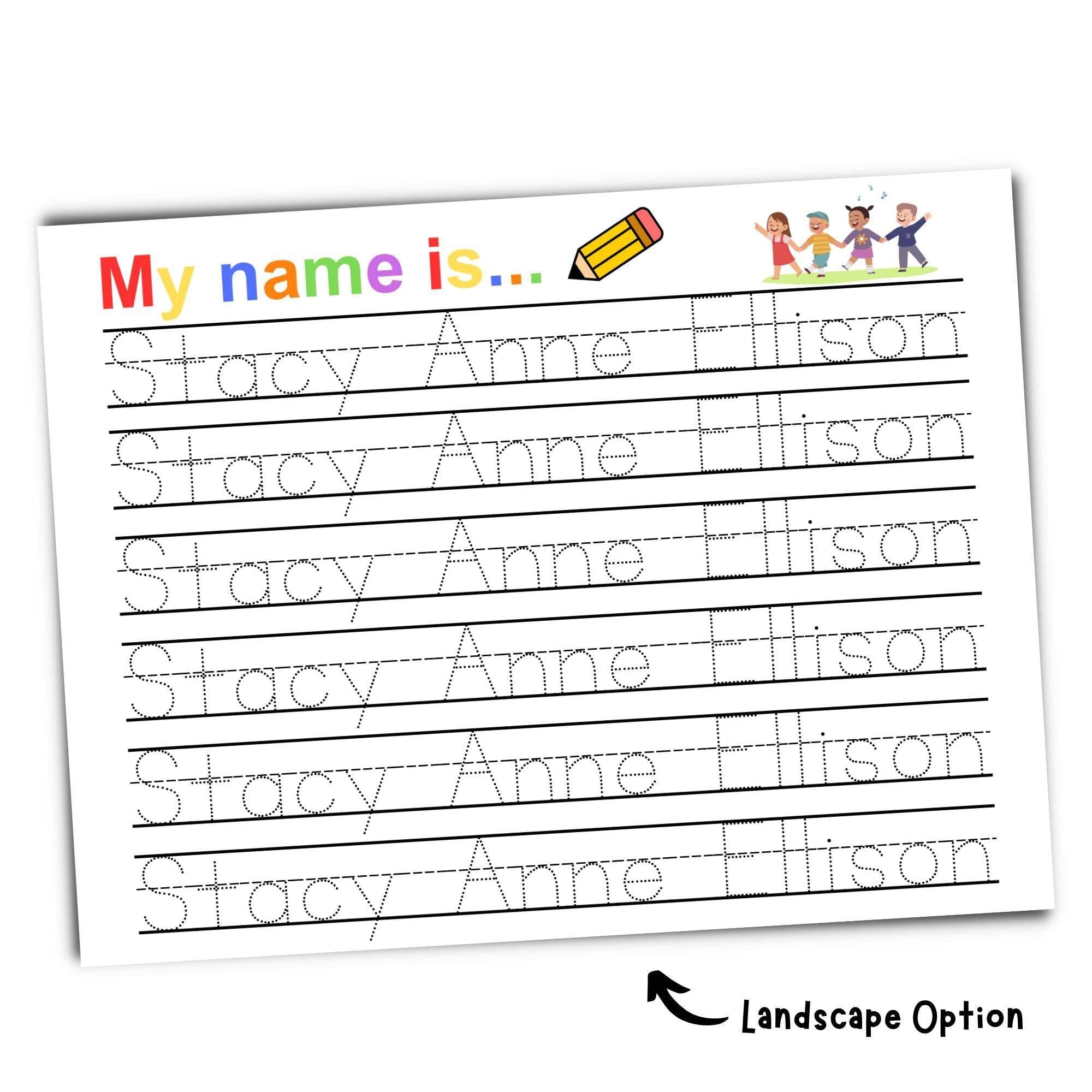 Free Name Tracing Worksheets For Preschool Printable