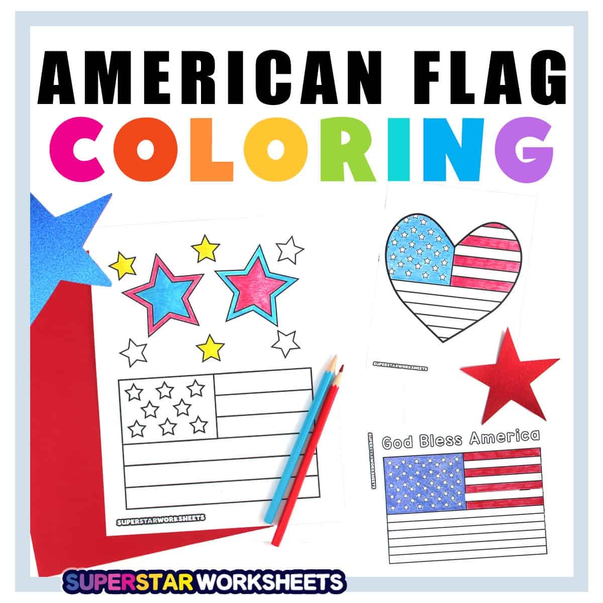 Free Printable American Flag Worksheets