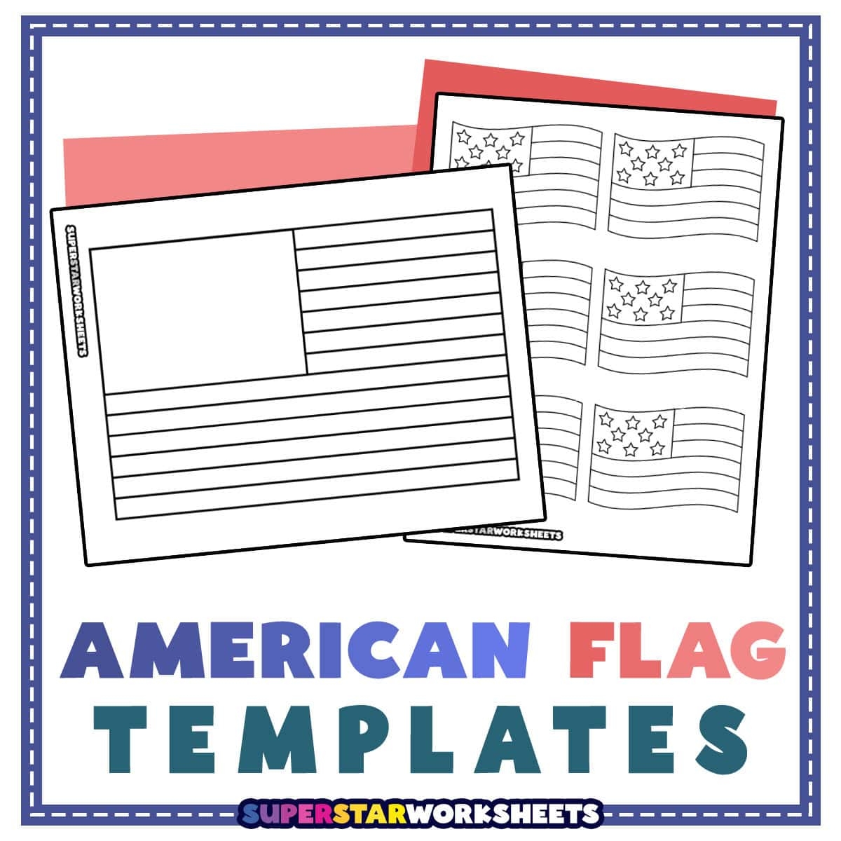 American Flag Template Free Printables Superstar Worksheets