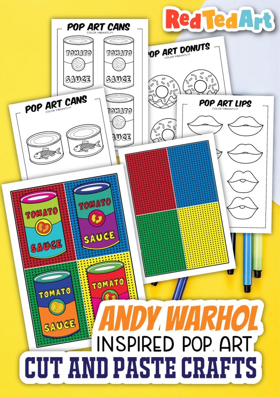 Andy Warhol Printable Art Activity Red Ted Art Kids Crafts
