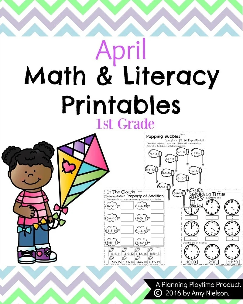 April First Grade Worksheets Planning Playtime