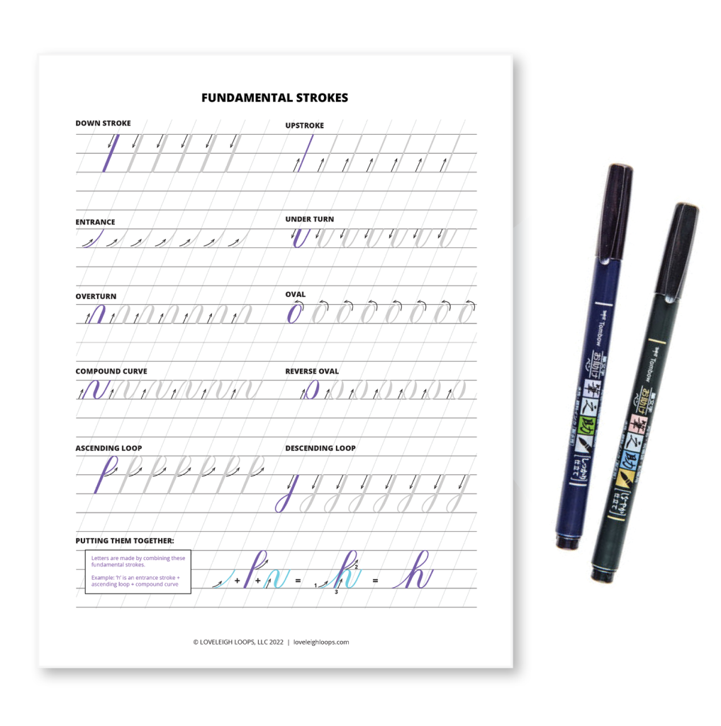 Basic Strokes Worksheet Loveleigh Loops
