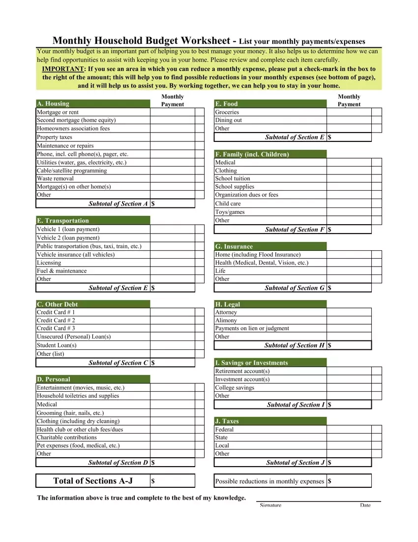 Blank Budget Template Fill Out Printable PDF Forms Online