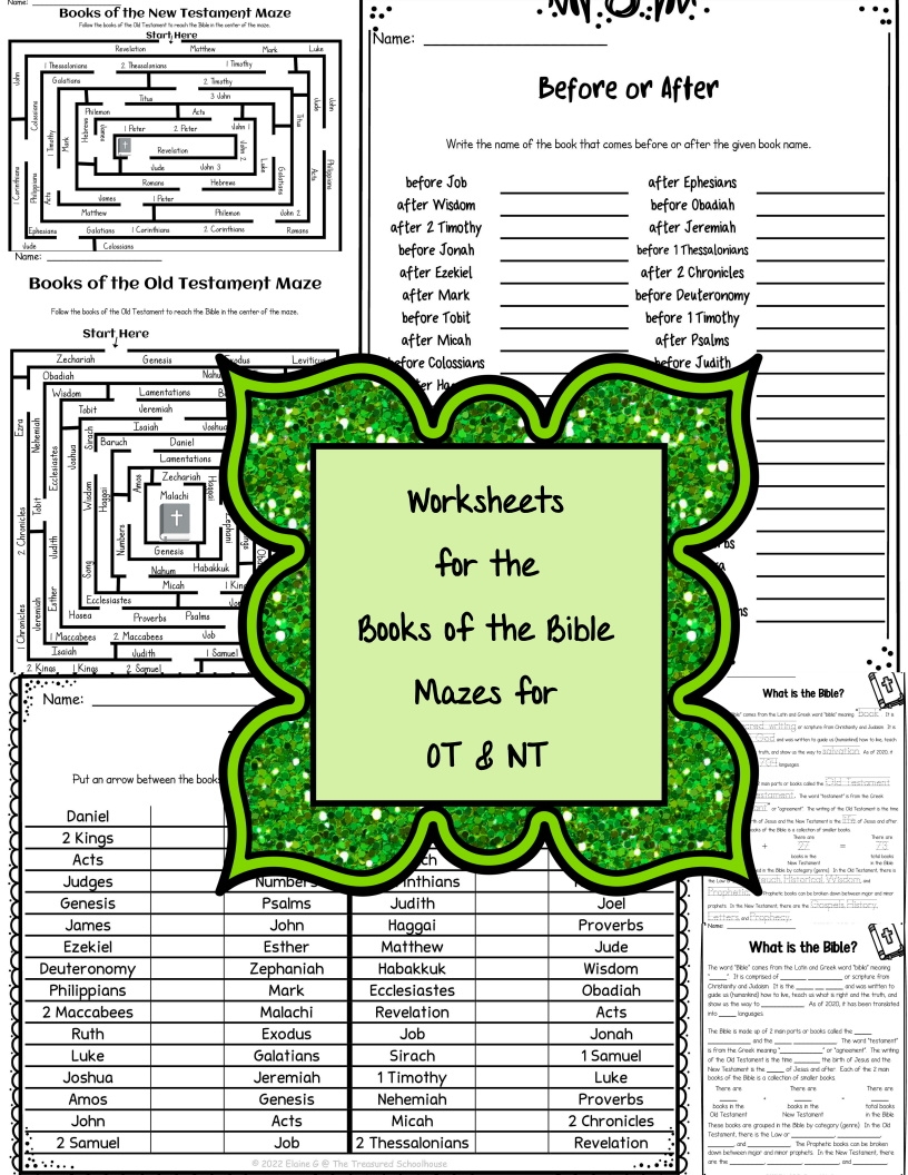 Free Printable Bible Activity Worksheets