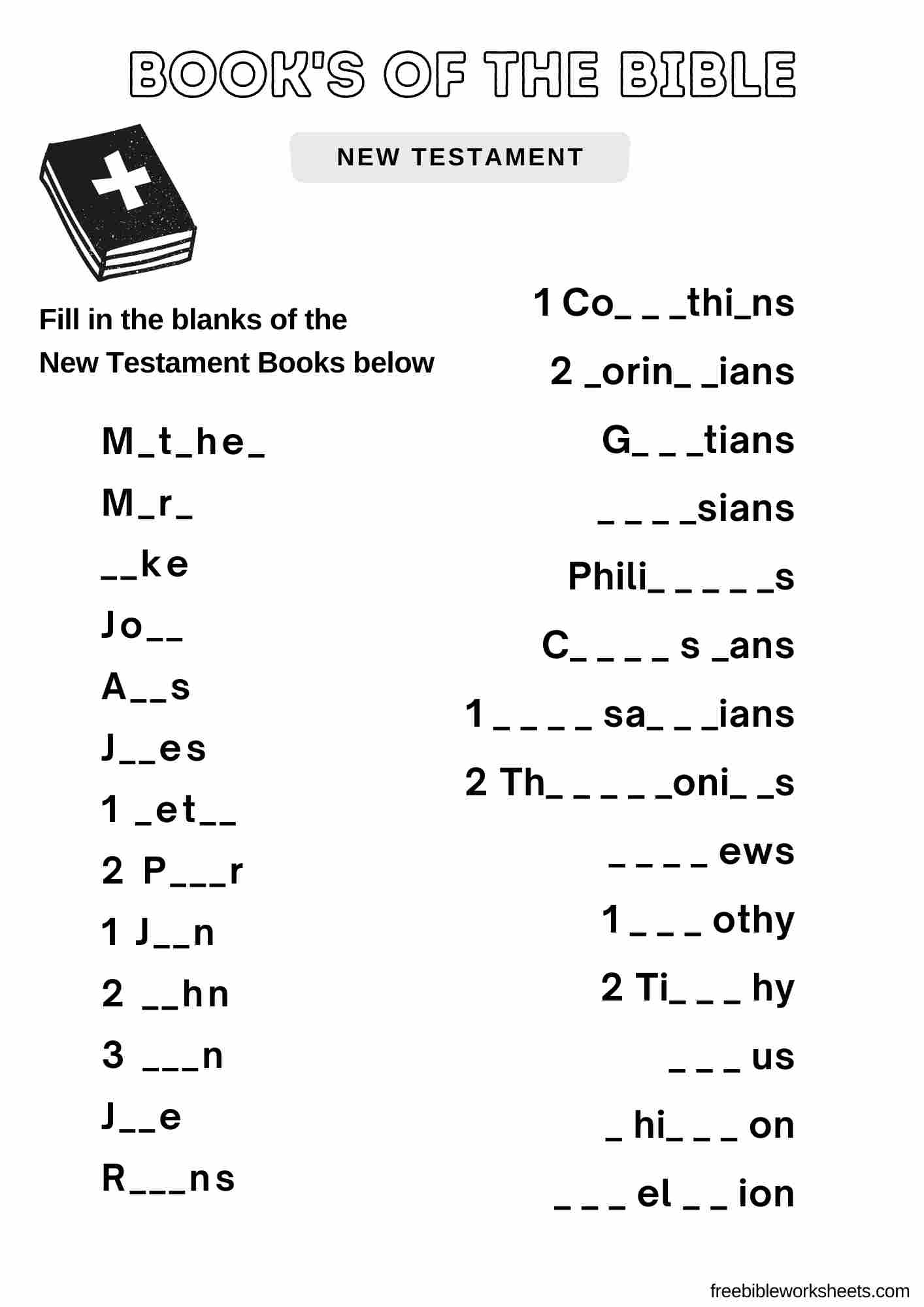 Free Printable Fill In The Blank Worksheets