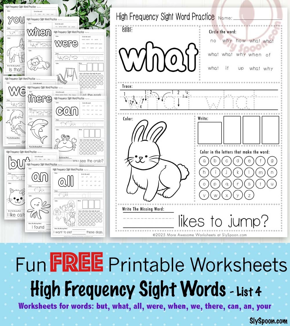 Free Printable Sight Word Worksheets Kindergarten