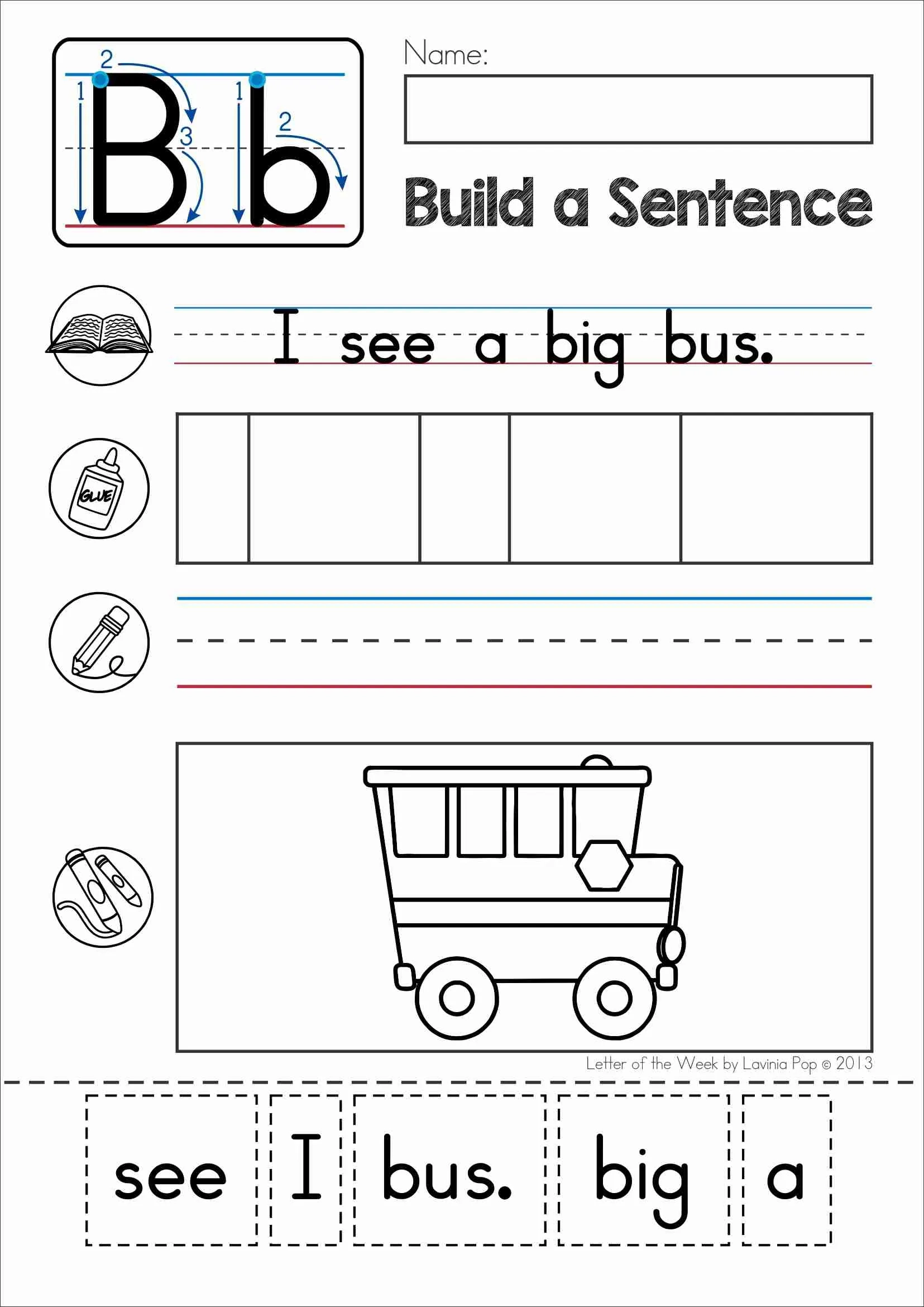 Build A Sentence Sentence Scramble Cut And Paste Worksheets