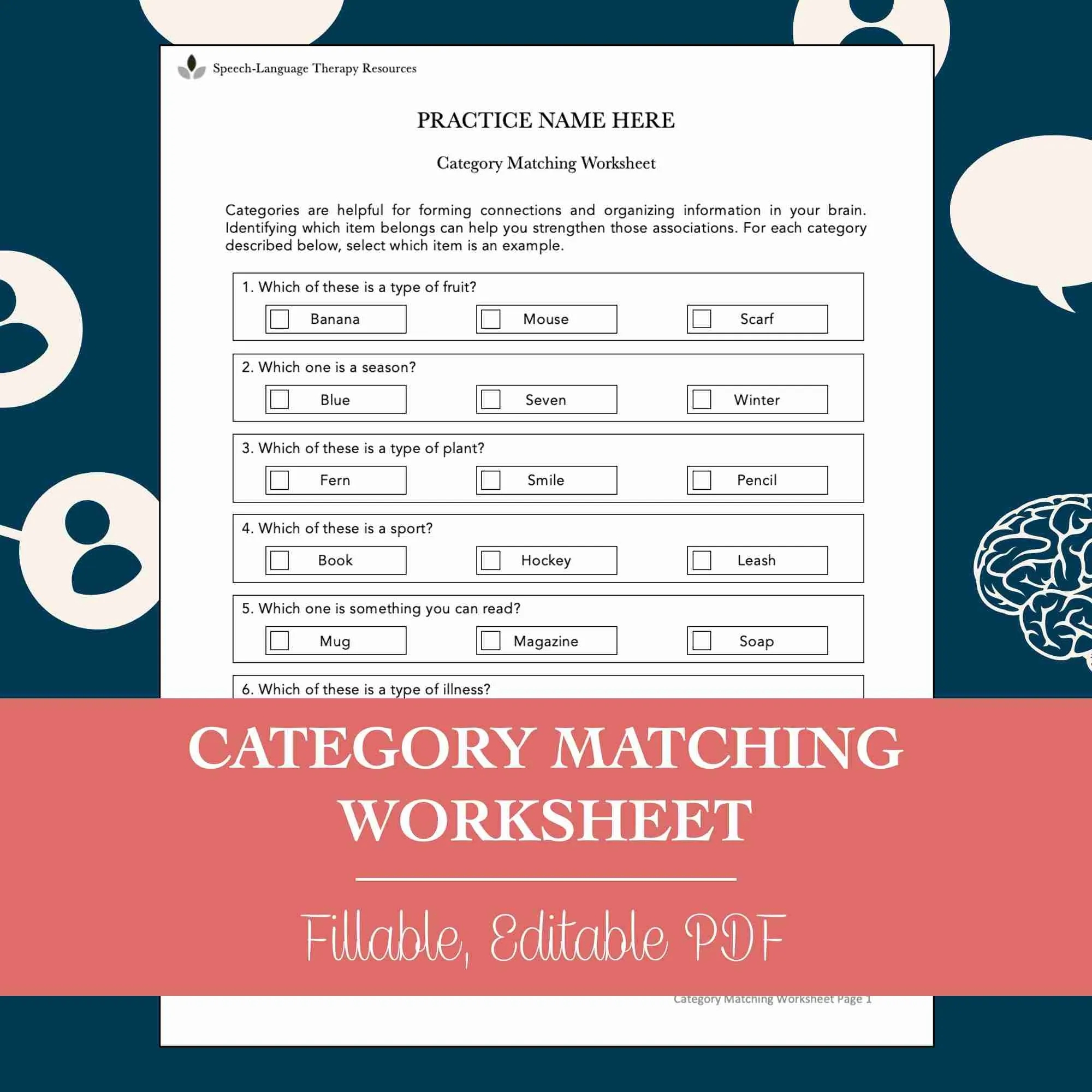 Free Printable Aphasia Worksheets