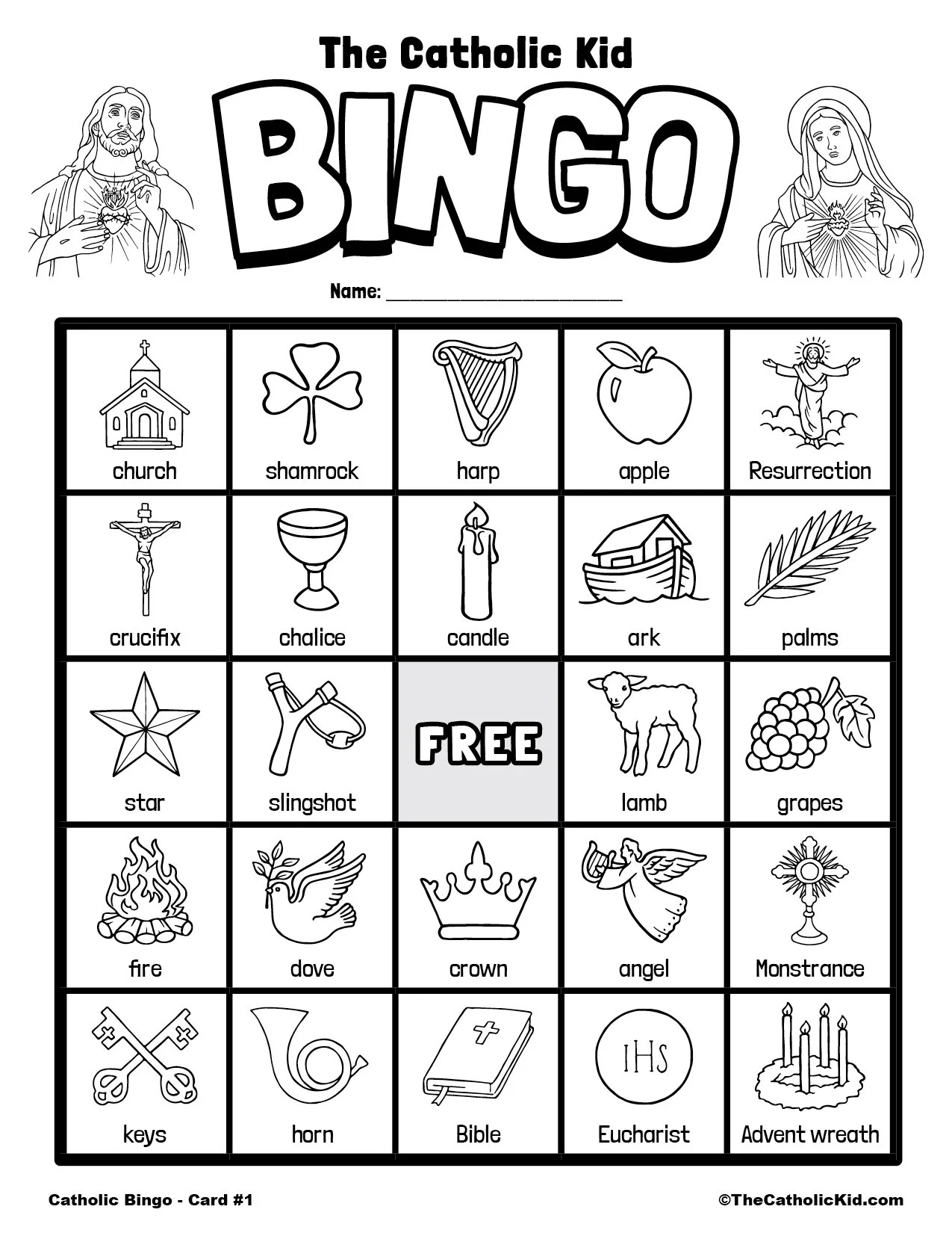 Catholic Bingo Cards Download Pack