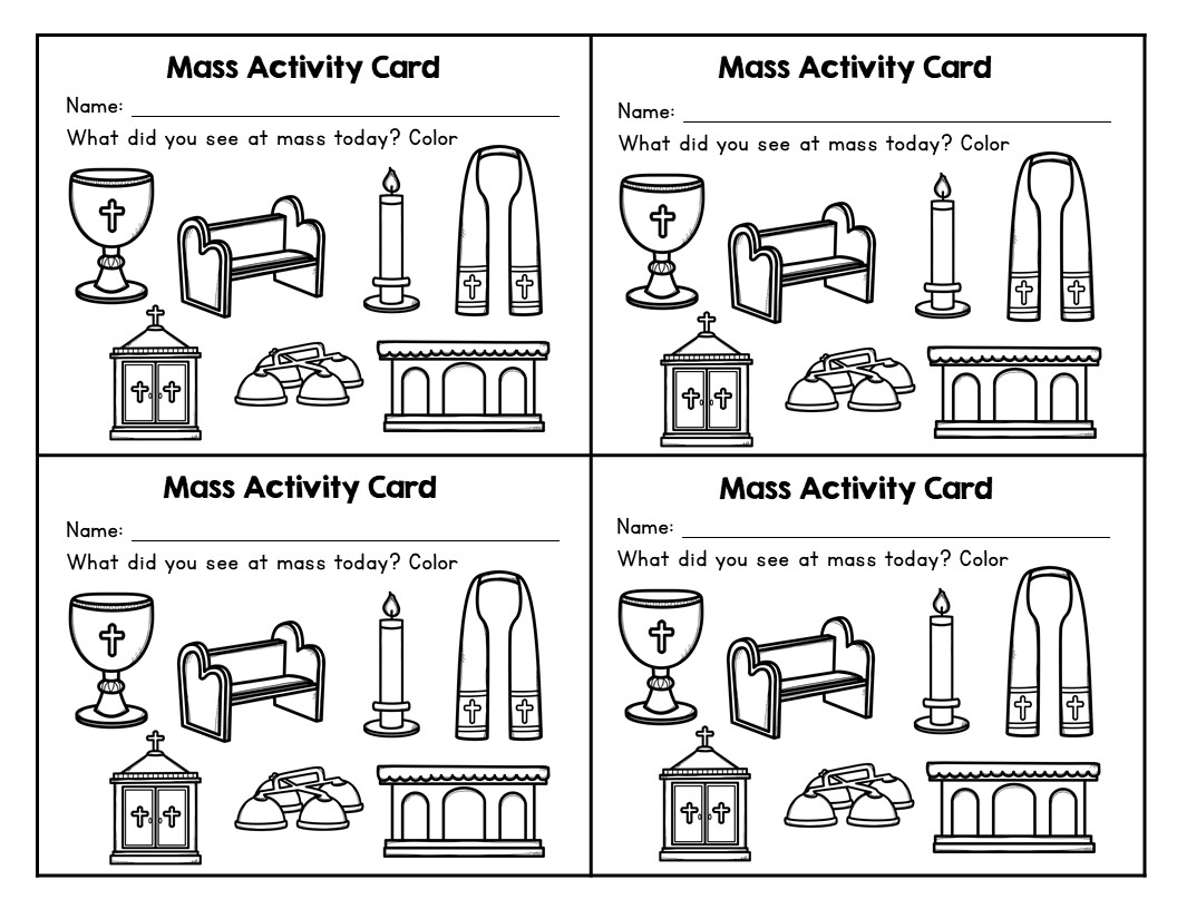 Catholic Free Printable Religious Worksheets