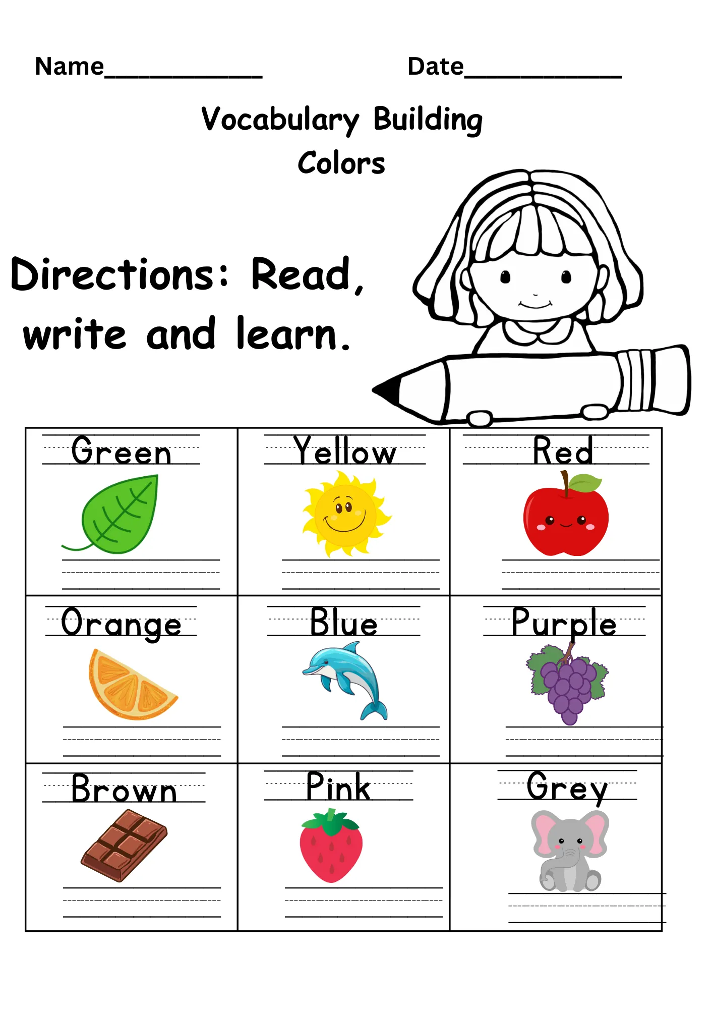 Kindergarten Writing Worksheets Free Printable