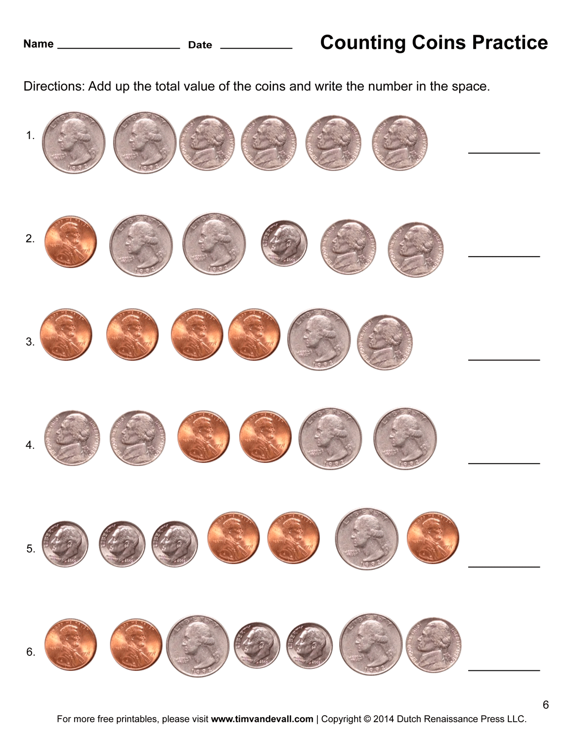 Money Worksheets Free Printable