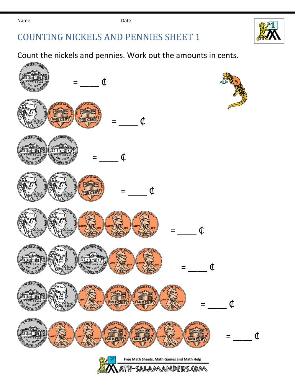 Coin Worksheets Free Printable