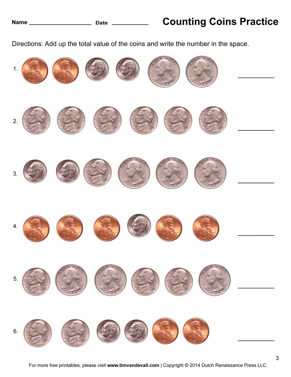 Counting money worksheets Tim s Printables
