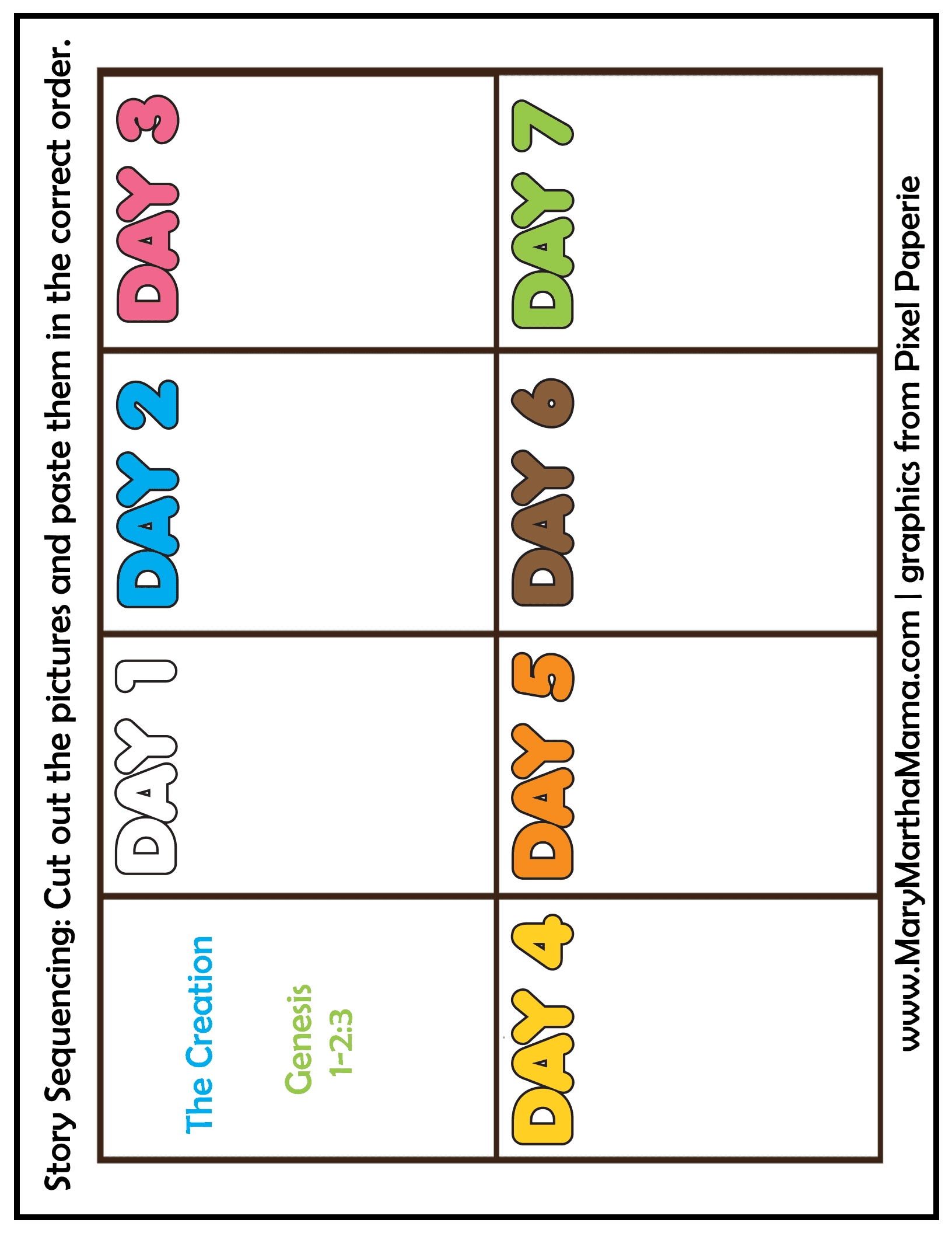 Creation Story For Kids Free Printable Activities Mary Martha Mama
