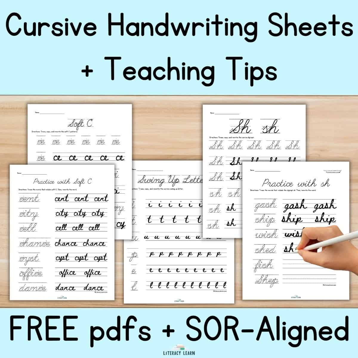 Cursive Handwriting Practice Sheets Free Pdfs SOR Aligned Literacy Learn Cursive Handwriting Practice Sheets Free Pdfs SOR Aligned Literacy Learn