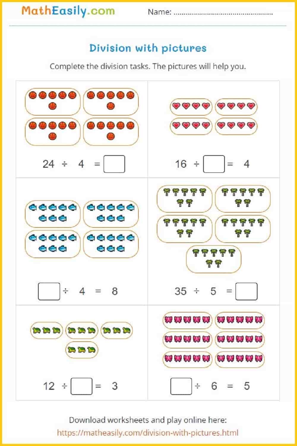 Free Printable Division Worksheets Grade 4